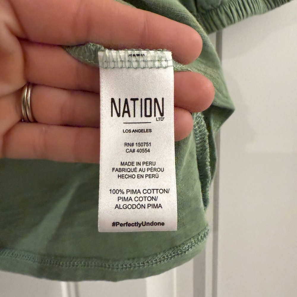 Nation LTD Nigella green balloon sleeve blouse, size L - Picture 4 of 5